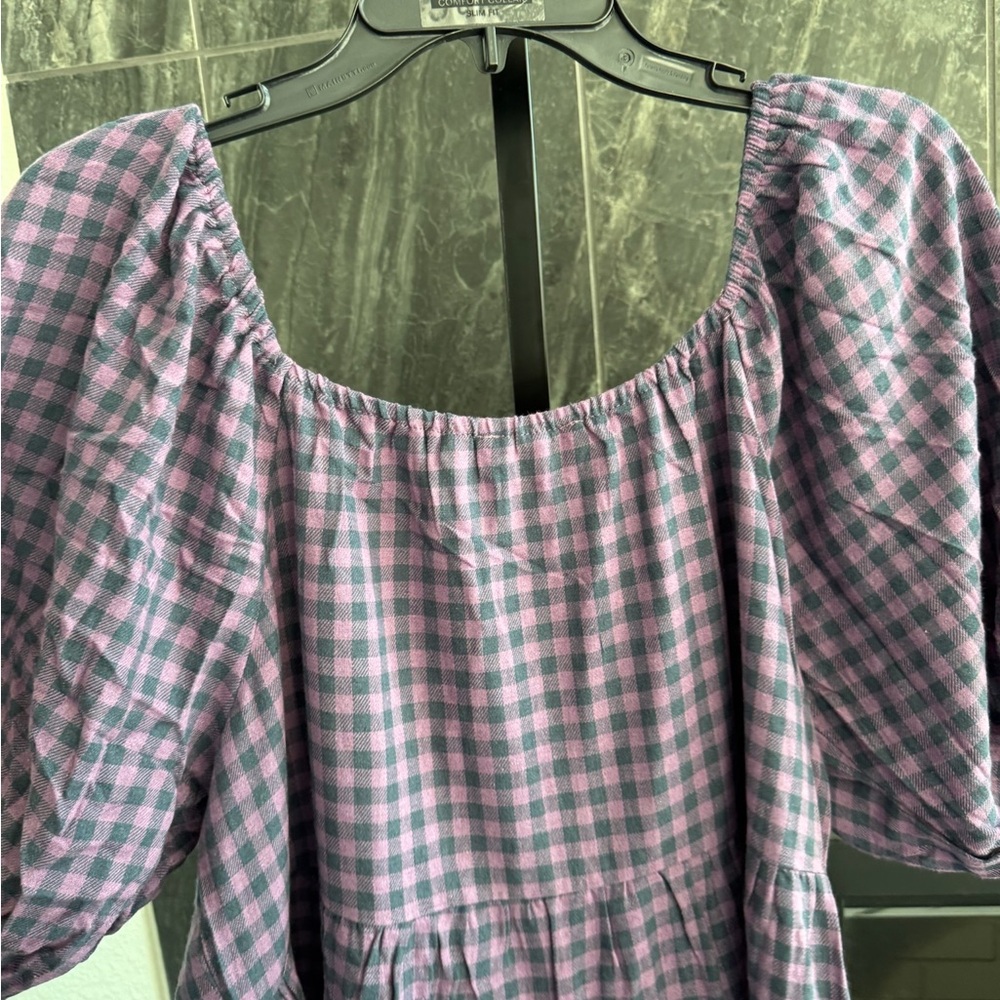 EASEL PLUS SIZE-GINGHAM PRINTED DRESS NWT - Picture 8 of 8